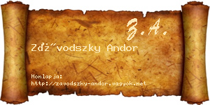 Závodszky Andor névjegykártya